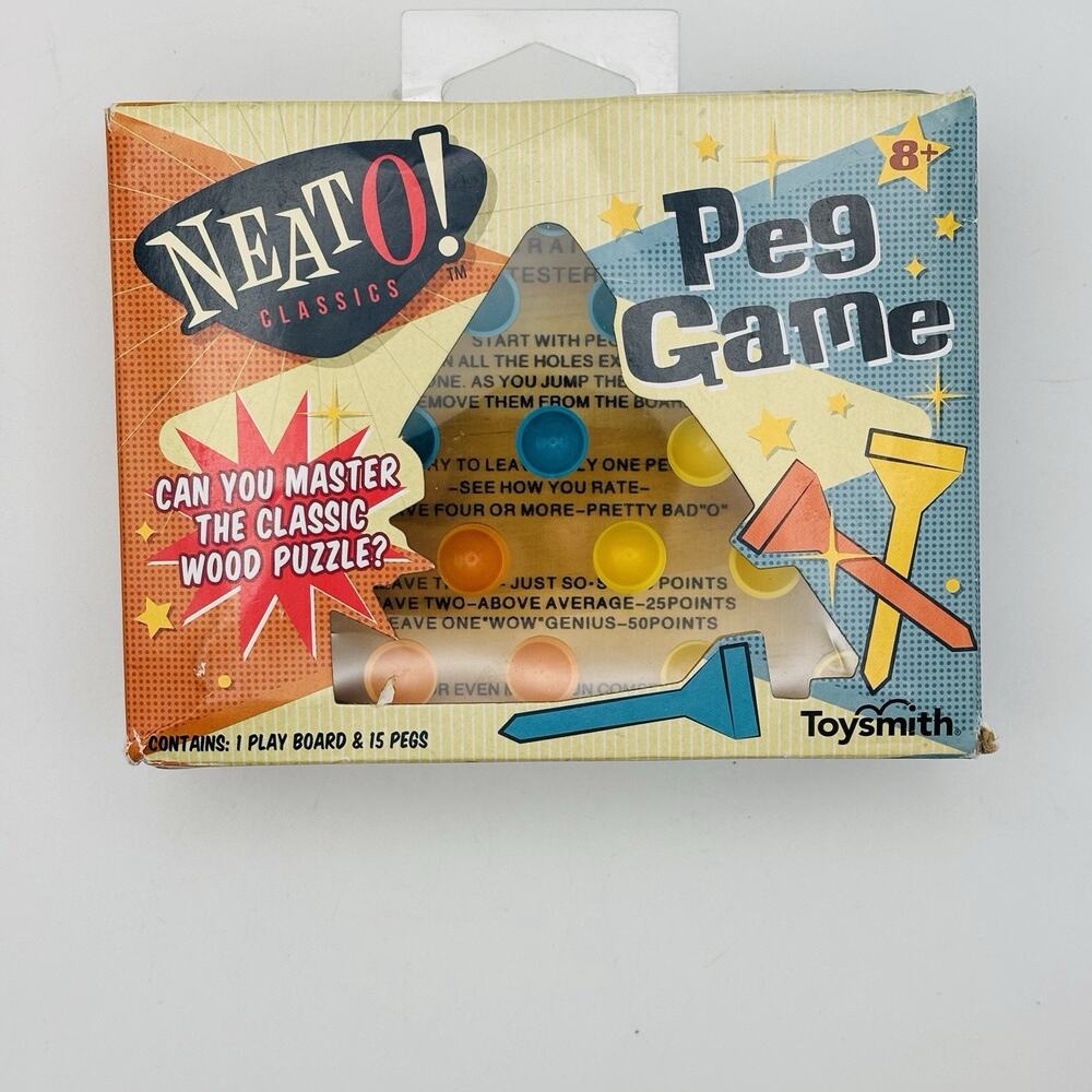 Neato Classics Wooden Peg Game Puzzle Brain Teaser Family Travel Toy Gift. NIB